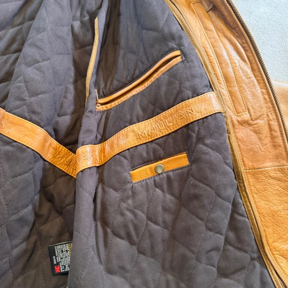 Vintage Wilsons Leather M. Julian Tan Cognac Leather Jacket Thinsulate Sz 3X‎